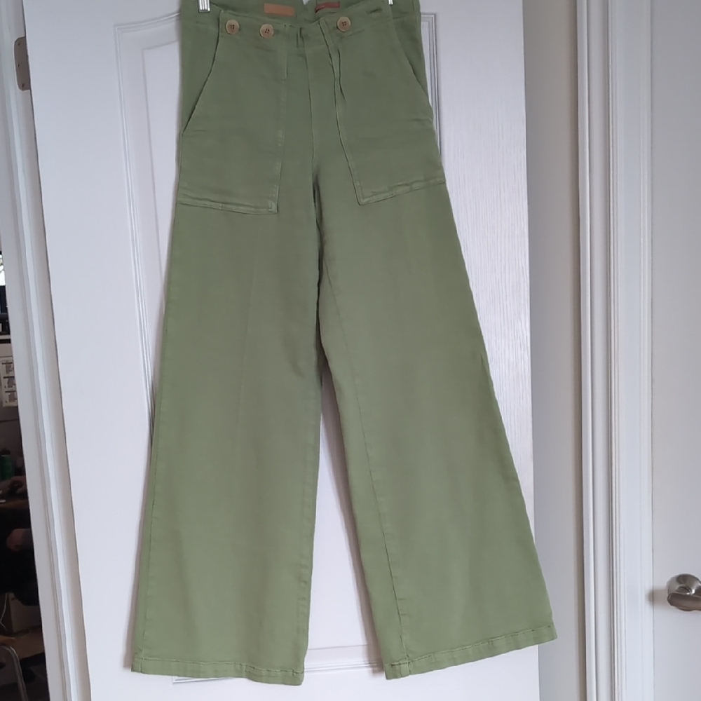Pilcro Olive Wide-Leg Pants